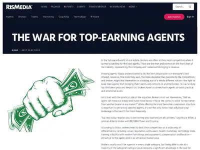 In the competitive real estate industry, brokers face the challenge of attracting and retaining top agents who are crucial for generating revenue. Success requires a mix of practical incentives, such as competitive commission structures and advanced techn